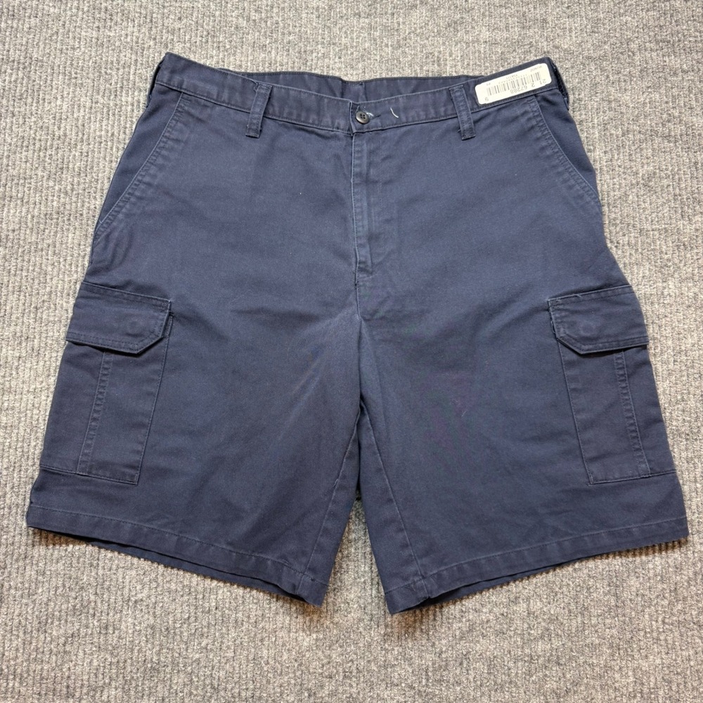 Cintas Cargo Work Shorts 36W Navy Uniform Utility Durable Mens